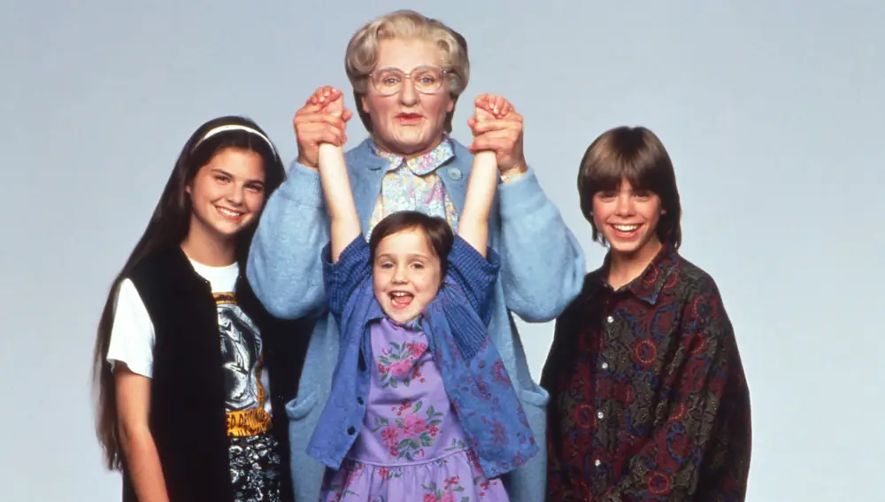 El reparto de Señora Doubtfire con Robin Williams El reparto de Señora Doubtfire con Robin Williams