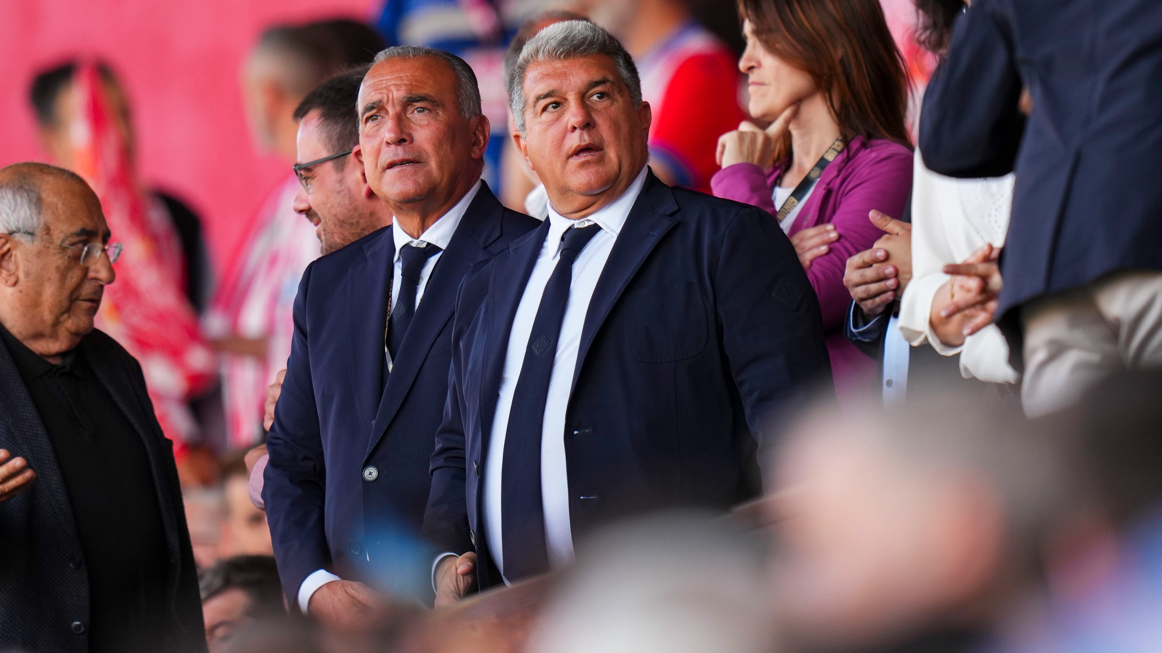 Joan Laporta durante el Girona-Bar&ccedil;a