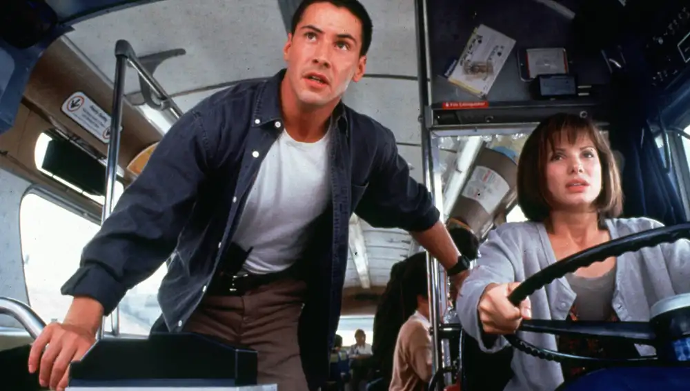 Keanu Reeves y Sandra Bullock en Speed