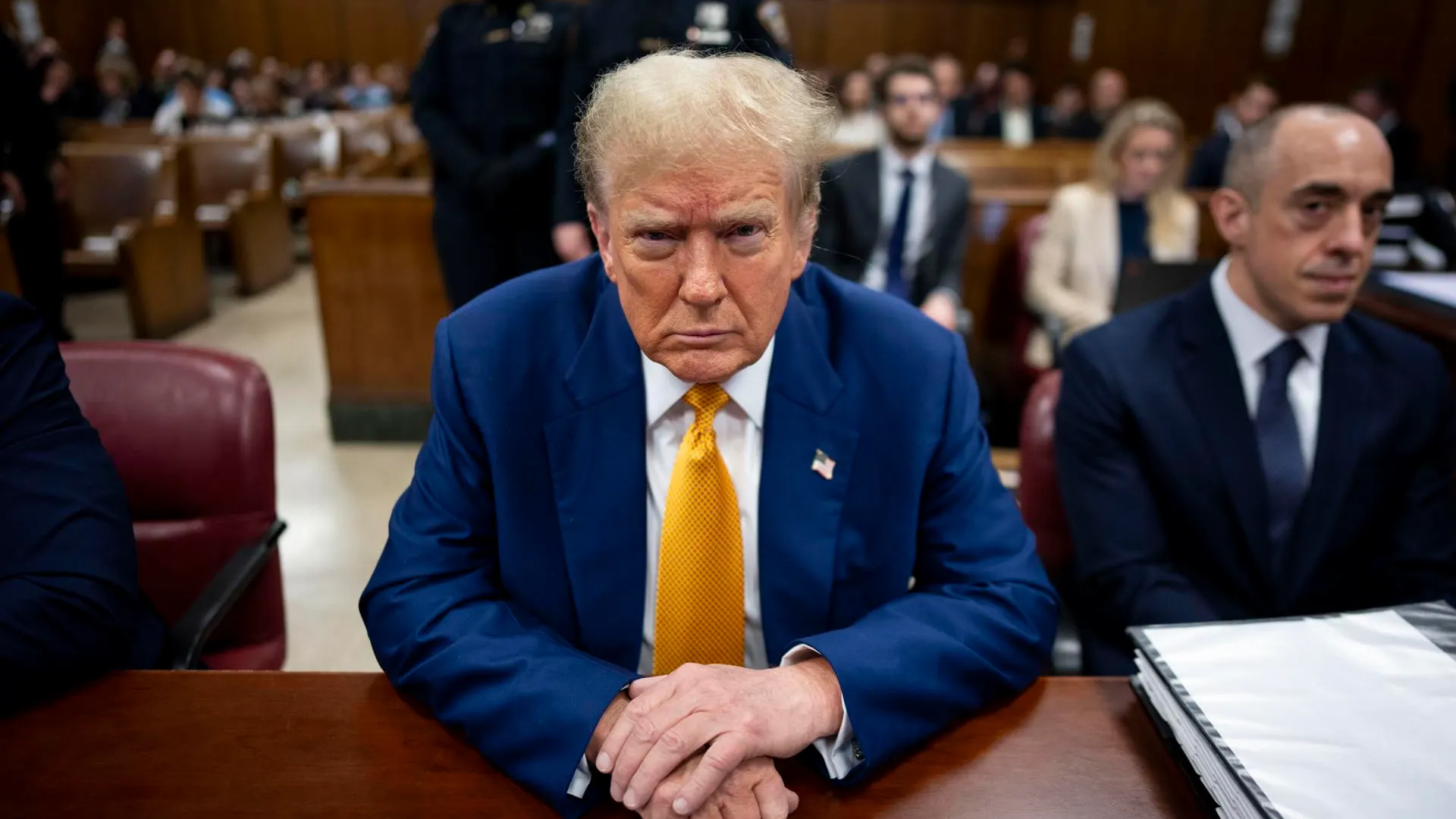 Donald Trump durante el juicio