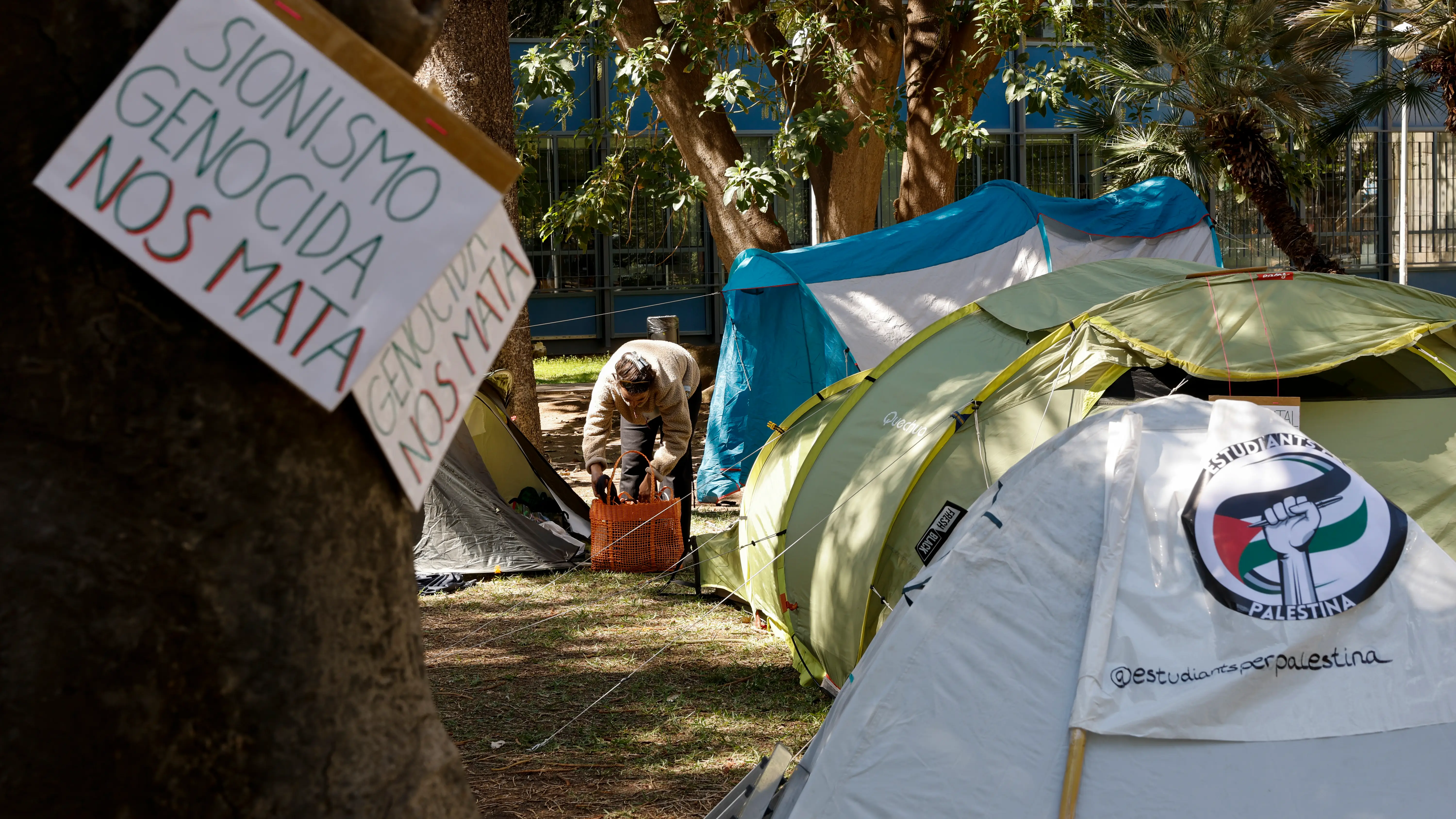 Estudiantes universitarios de Valencia acampan en favor a Palestina Estudiantes universitarios de Valencia acampan en favor a Palestina