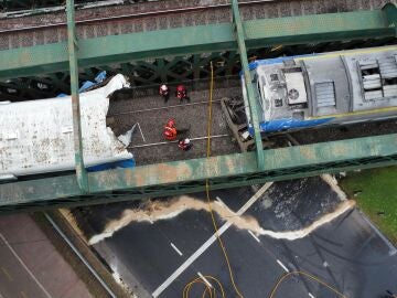 Imagen tras la colisión de los trenes en Buenos Aires.