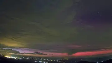 Imagen de la aurora boreal vista desde Almería