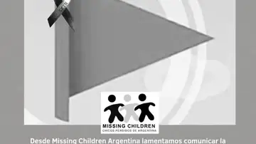 Imagen de Missing Children Argentina tras el hallazgo del cuerpo de la menor