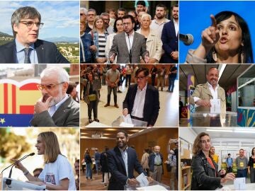 Imagen de los principales candidatos en las elecciones catalanas