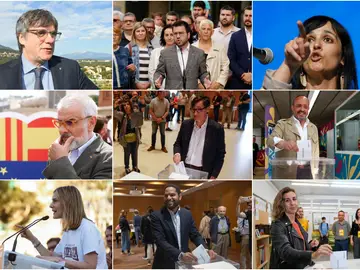 Imagen de los principales candidatos en las elecciones catalanas Imagen de los principales candidatos en las elecciones catalanas