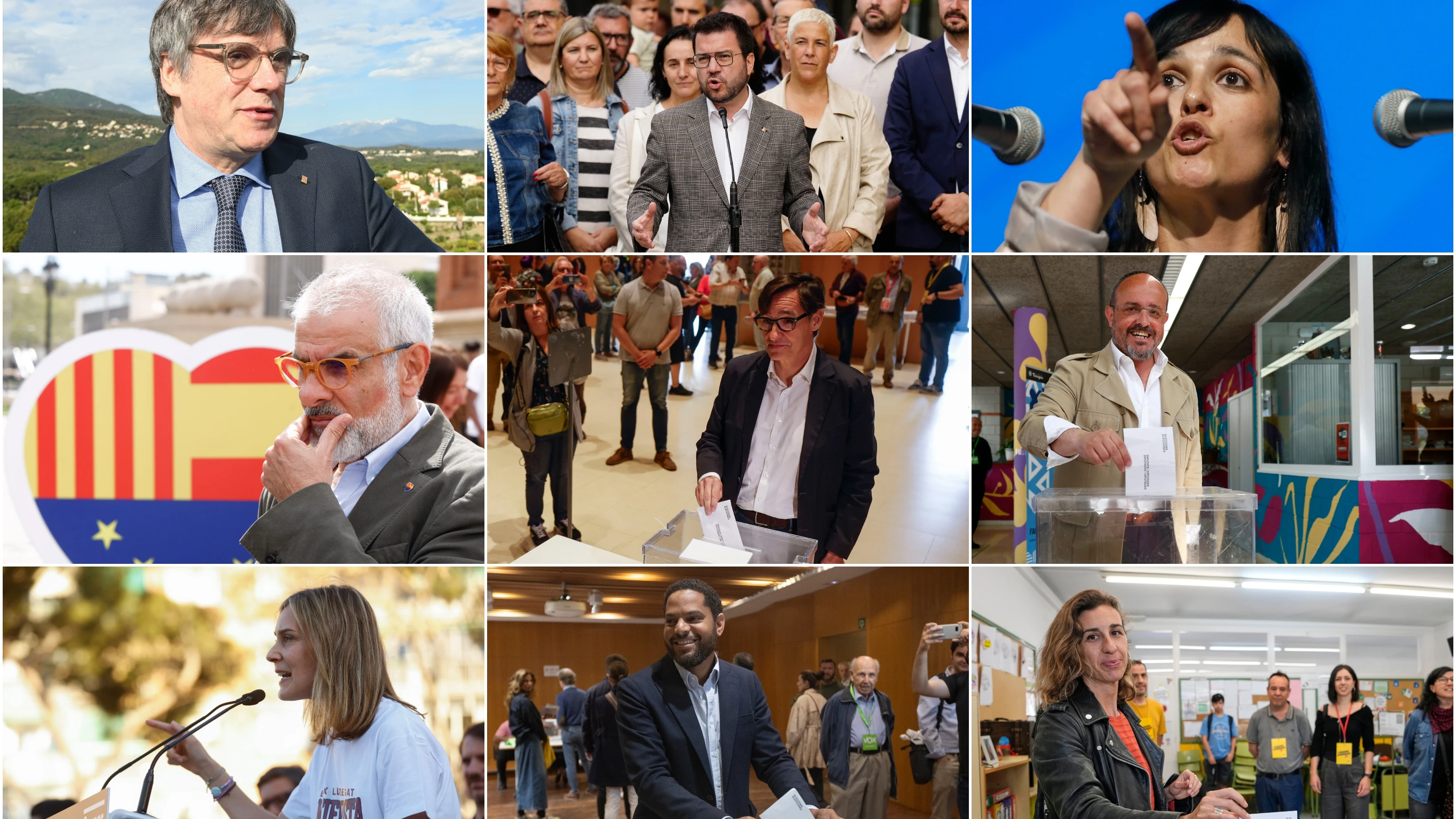 Imagen de los principales candidatos en las elecciones catalanas