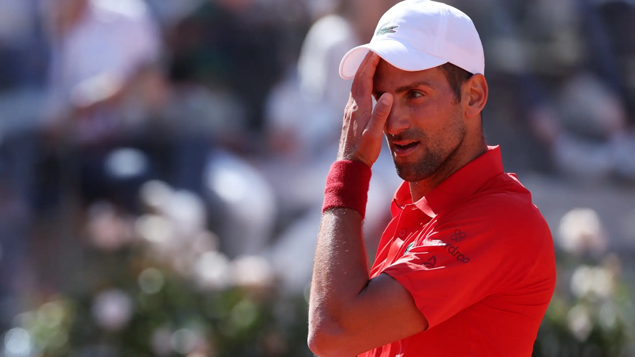 Novak Djokovic reacciona tras un punto ante Alejandro Tabilo