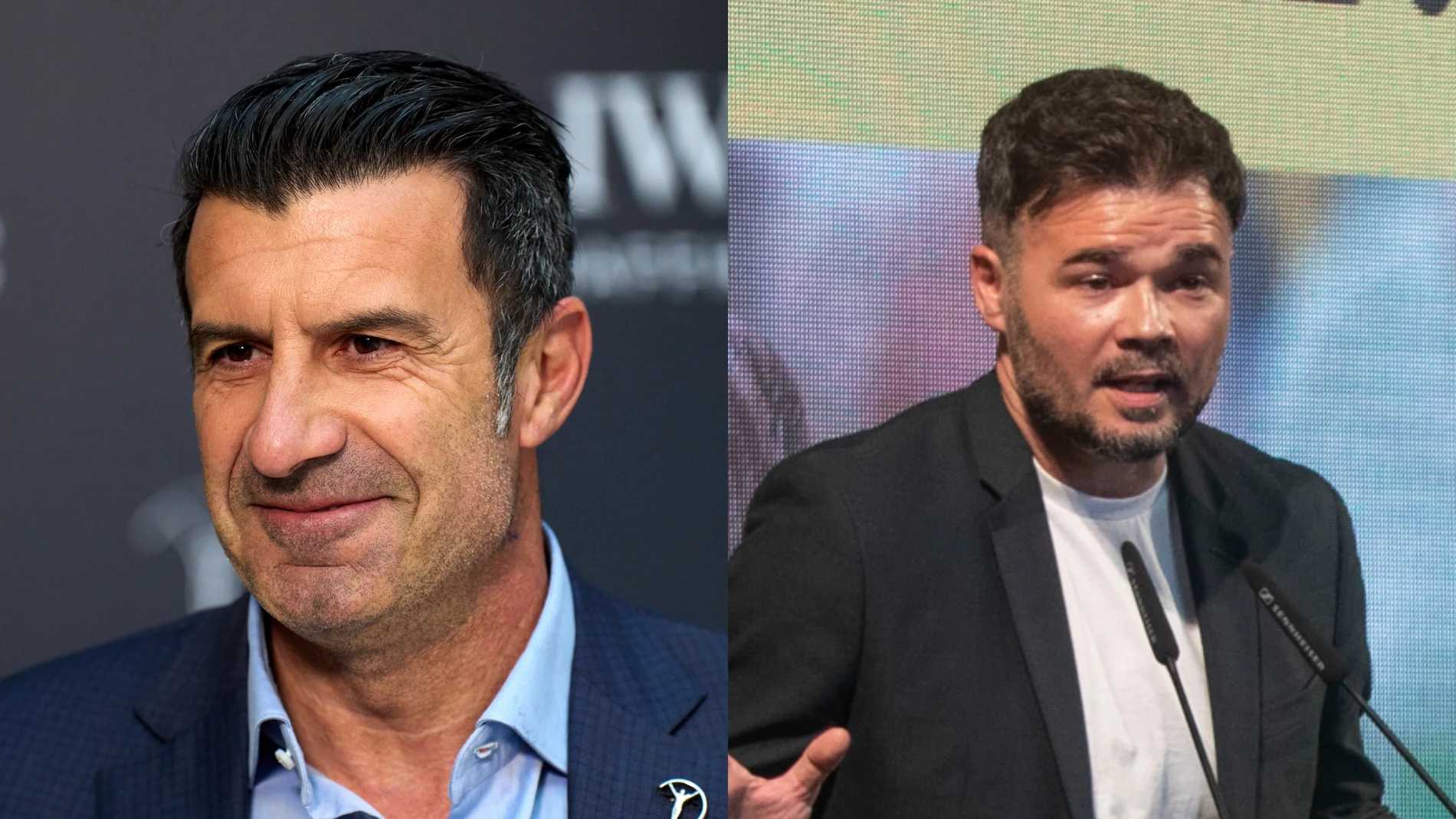 Luis Figo y Gabriel Rufián en imágenes de archivo Luis Figo y Gabriel Rufián en imágenes de archivo