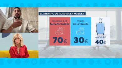 Un pasajero rompe su maleta para evitar pagar por ella: 