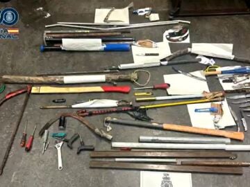 Armas incautadas en la reyerta en Madrid