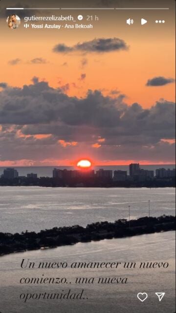 Elizabeth Gutiérrez comparte un amanecer en Instagram