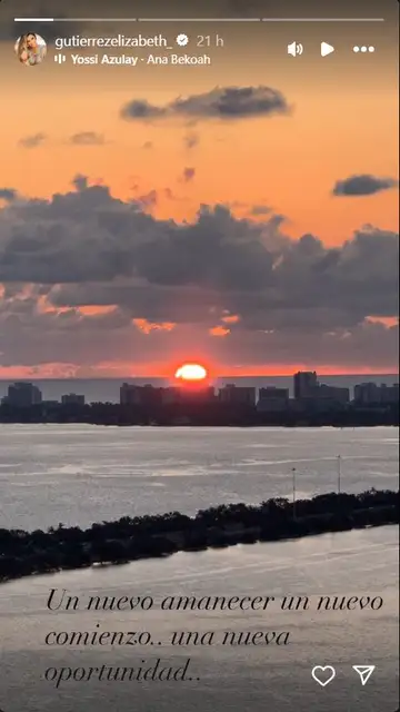 Elizabeth Gutiérrez comparte un amanecer en Instagram Elizabeth Gutiérrez comparte un amanecer en Instagram