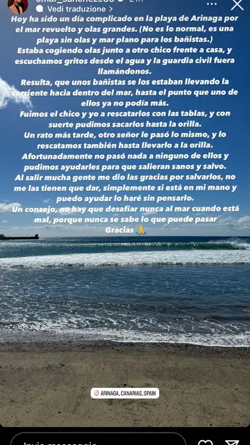 Omar Sánchez cuenta cómo ha salvado a dos bañistas Omar Sánchez cuenta cómo ha salvado a dos bañistas