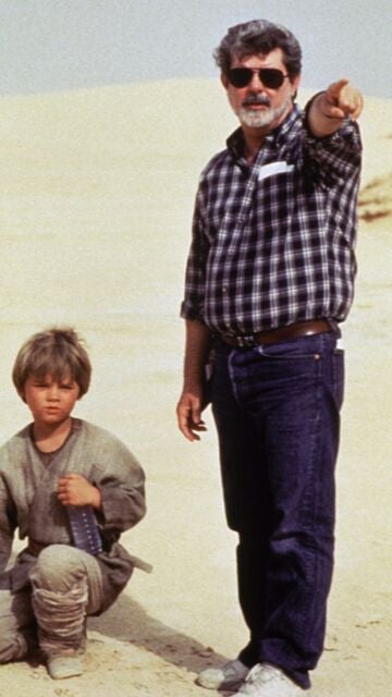 George Lucas dirigiendo Star Wars: La amenaza fantasma
