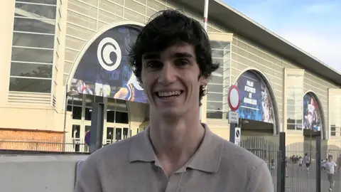 Pablo Urdangarin atendiendo a los medios tras su partido Pablo Urdangarin atendiendo a los medios tras su partido