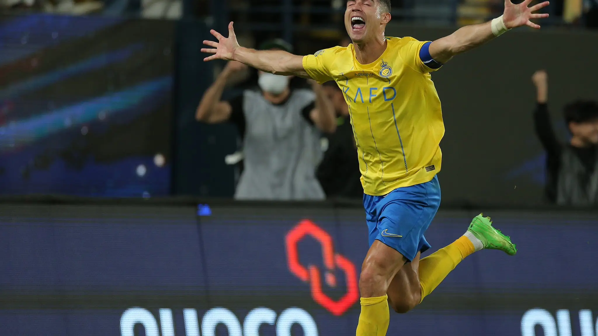 Cristiano Ronaldo celebra su gol ante el Al-Ittihad Cristiano Ronaldo celebra su gol ante el Al-Ittihad