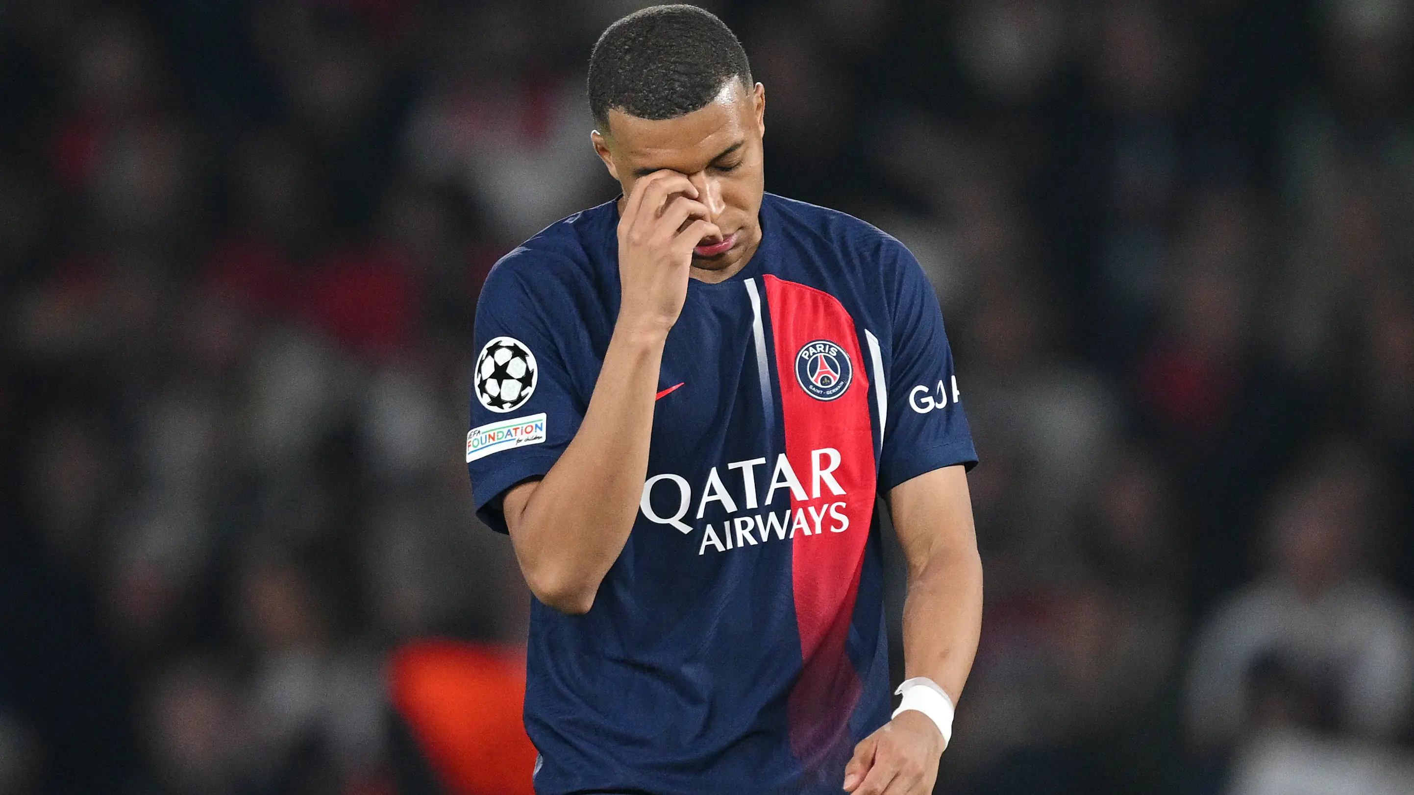 Kylian Mbappé durante un partido del PSG en la Champions League Kylian Mbappé durante un partido del PSG en la Champions League