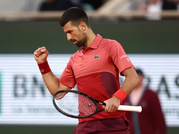 Novak Djokovic celebra un punto ante Pierre-Hugues Herbert Novak Djokovic celebra un punto ante Pierre-Hugues Herbert