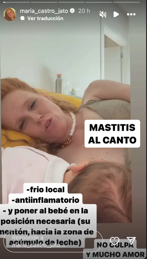María Castro habla de la mastitis que está sufriendo con su tercera hija