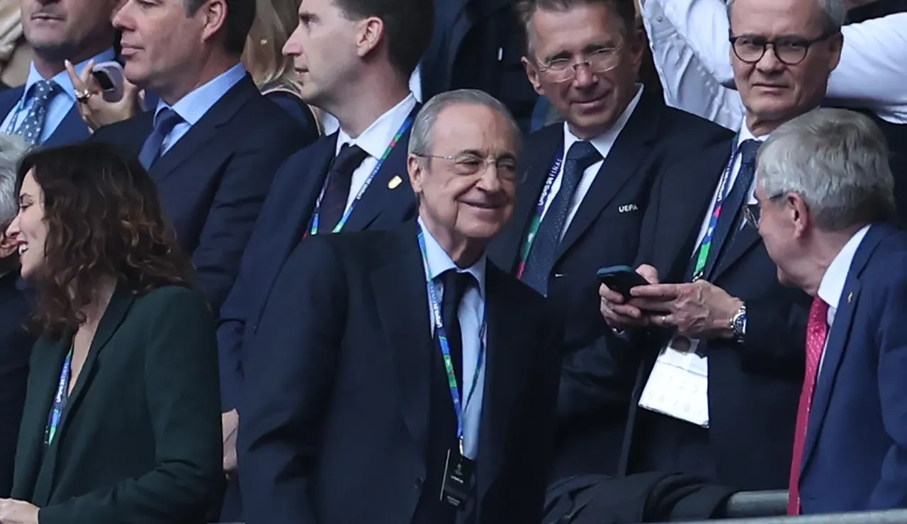 Florentino Pérez, en el estadio de Wembley
