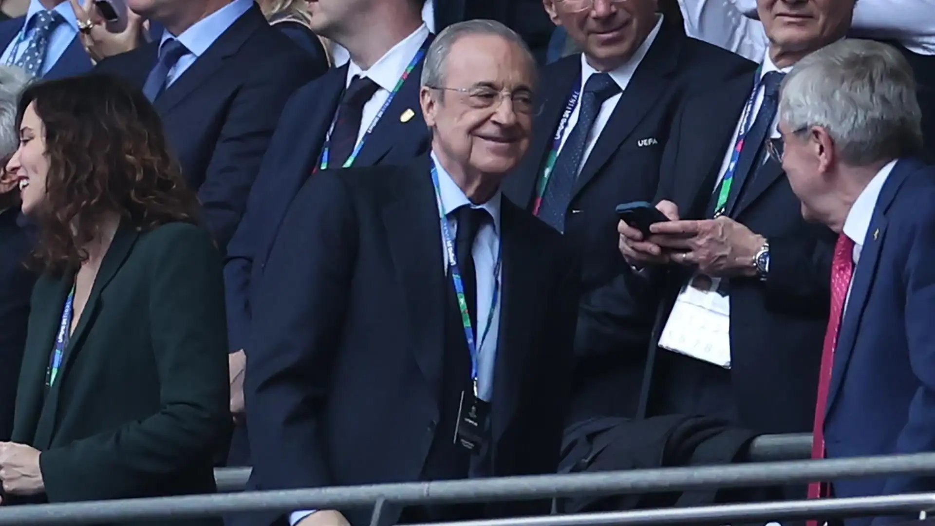 Florentino P&eacute;rez, en el estadio de Wembley