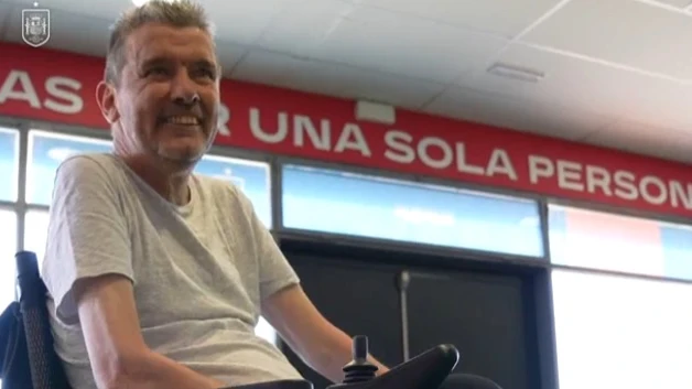 Juan Carlos Unzu&eacute;, en la Ciudad del F&uacute;tbol de Las Rozas