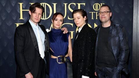 Matt Smith, Olivia Cooke, Emma D'Arcy y Mark James en la premiere de la temporada 2 de La Casa del Dragón