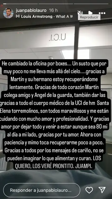 Juan Pablo Lauro manda un mensaje desde la UCI Juan Pablo Lauro manda un mensaje desde la UCI