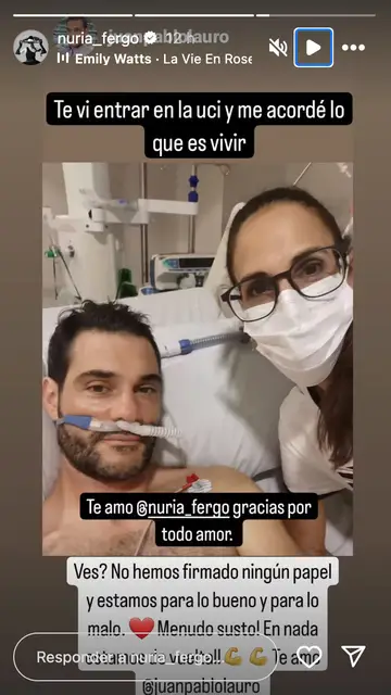 Juan Pablo Lauro y Nuria Fergó desde el hospital Juan Pablo Lauro y Nuria Fergó desde el hospital