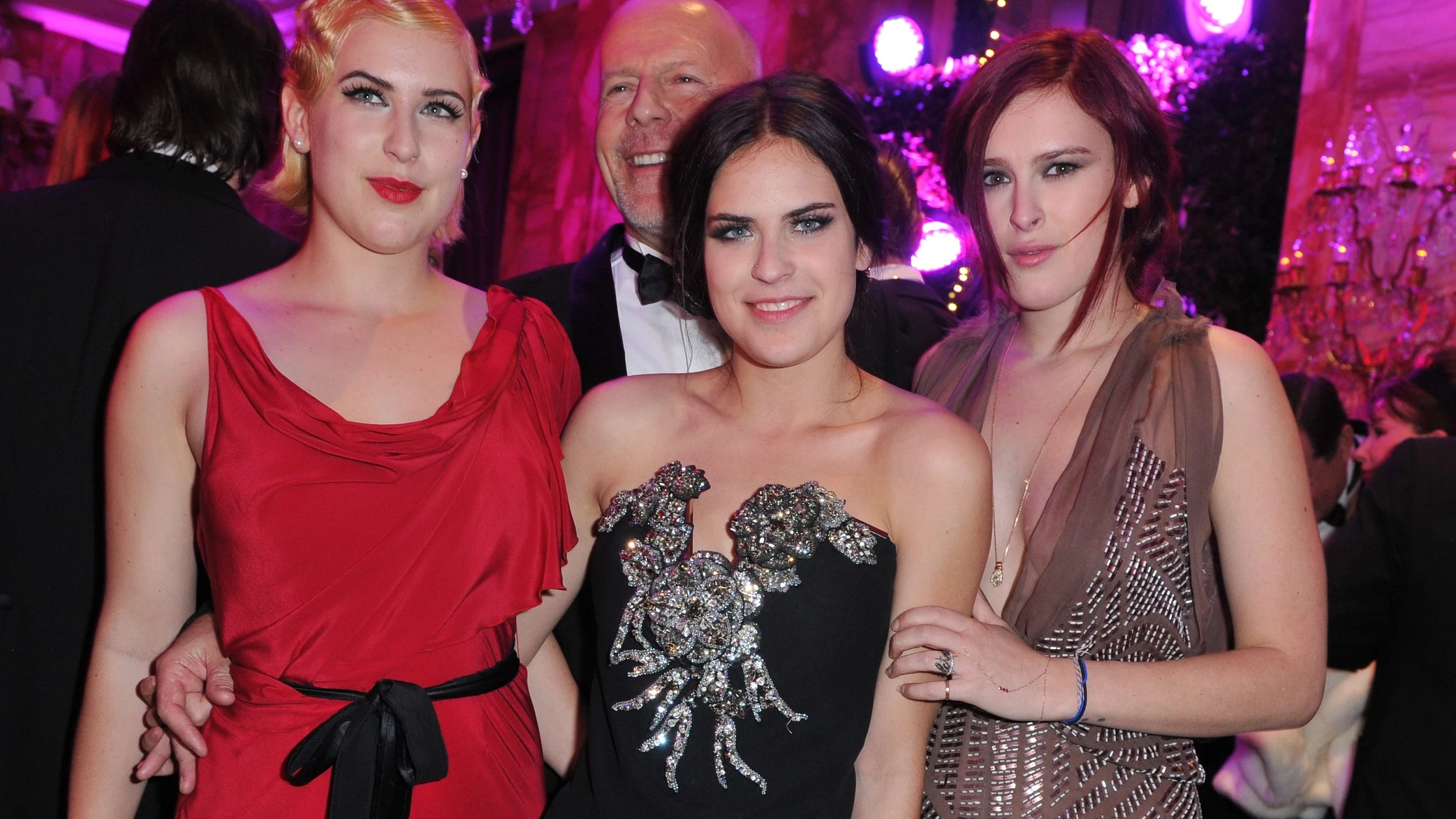 Bruce Willis con sus hijas Rumer, Tallulah y Scout