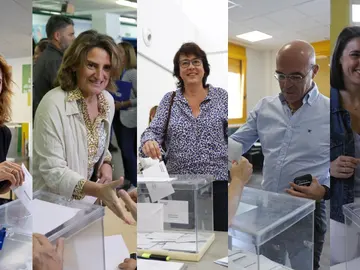 Los candidatos a las elecciones europeas votando Los candidatos a las elecciones europeas votando