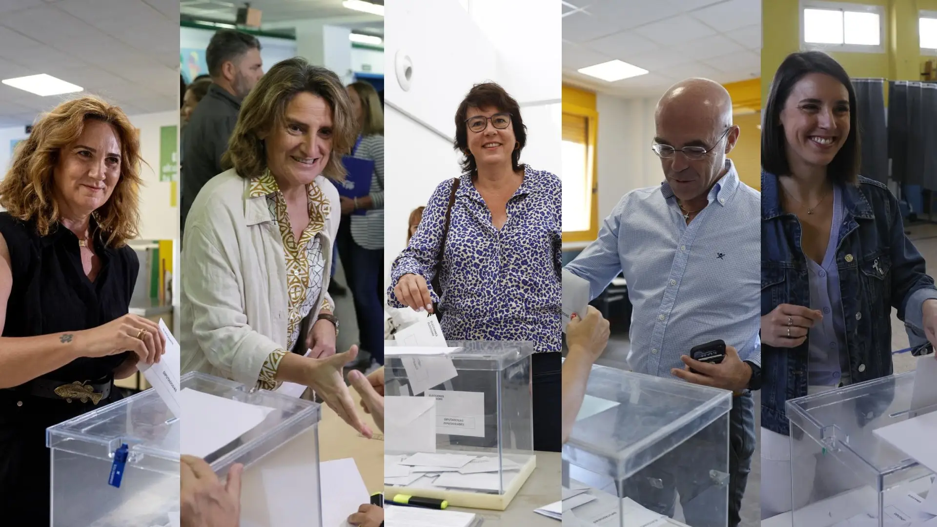Los candidatos a las elecciones europeas votando