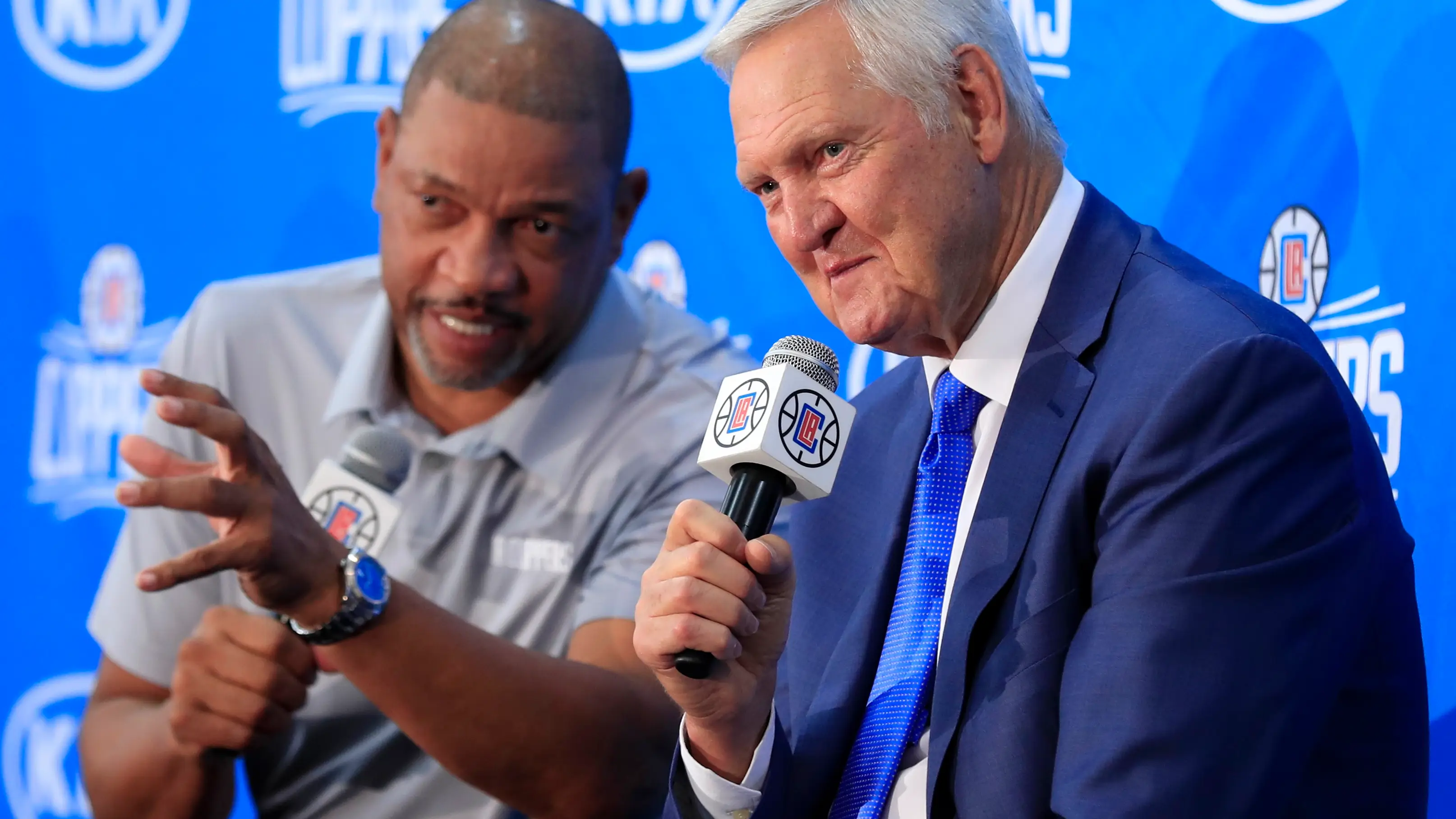Jerry West, en un acto junto a Doc Rivers Jerry West, en un acto junto a Doc Rivers