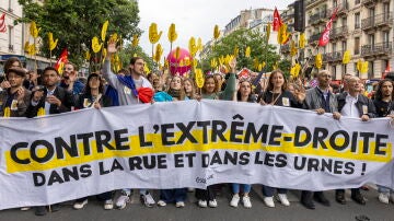 Manifestación organizada en París contra la extrema derecha