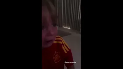 La tierna reacci&oacute;n de los hijos de Morata tras el gol de su padre a Croacia