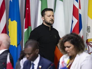 El presidente de Ucrania, Volodimir Zelenski, a su llegada a la cumbre por la paz en Suiza El presidente de Ucrania, Volodimir Zelenski, a su llegada a la cumbre por la paz en Suiza