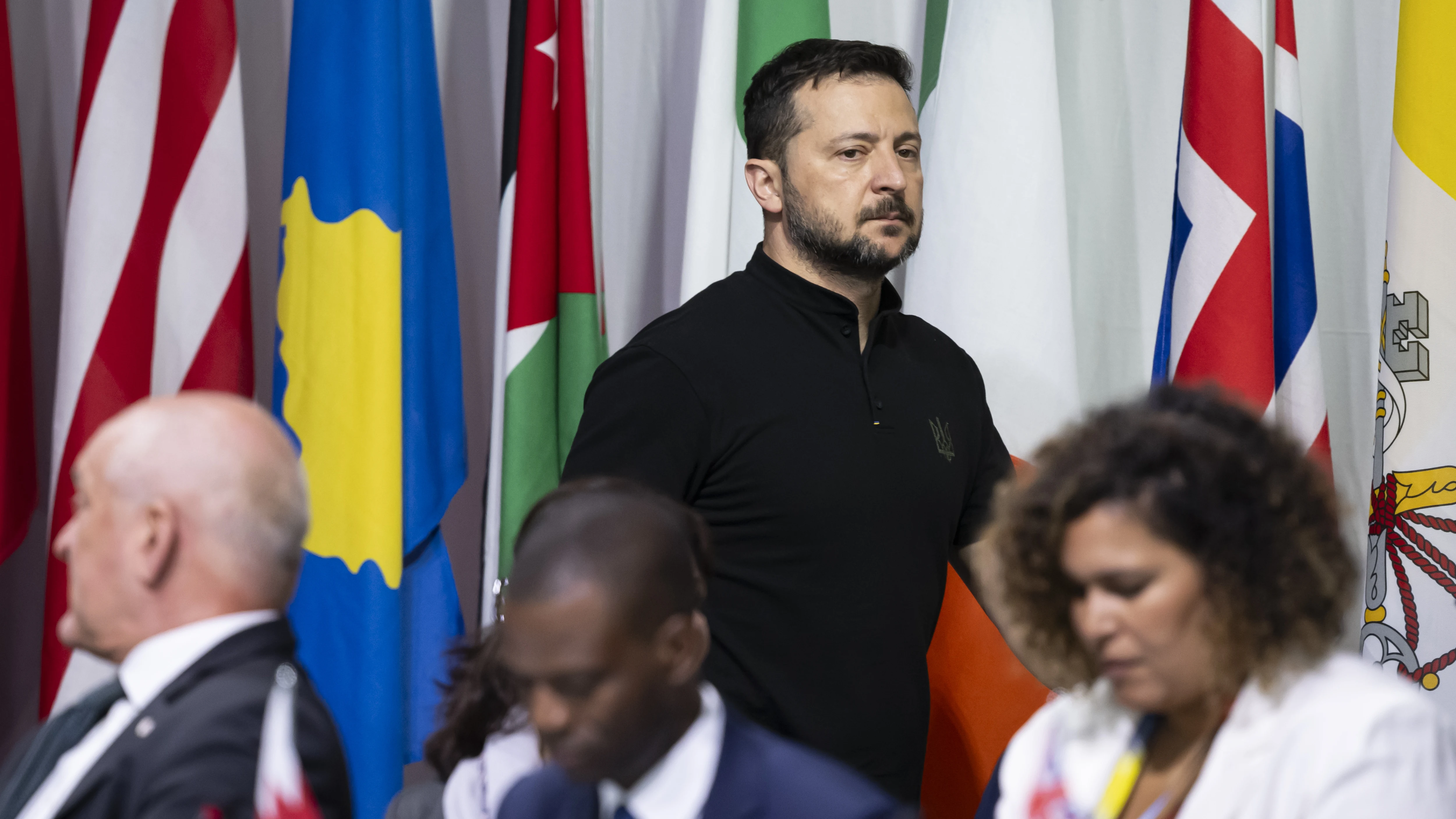 El presidente de Ucrania, Volodimir Zelenski, a su llegada a la cumbre por la paz en Suiza