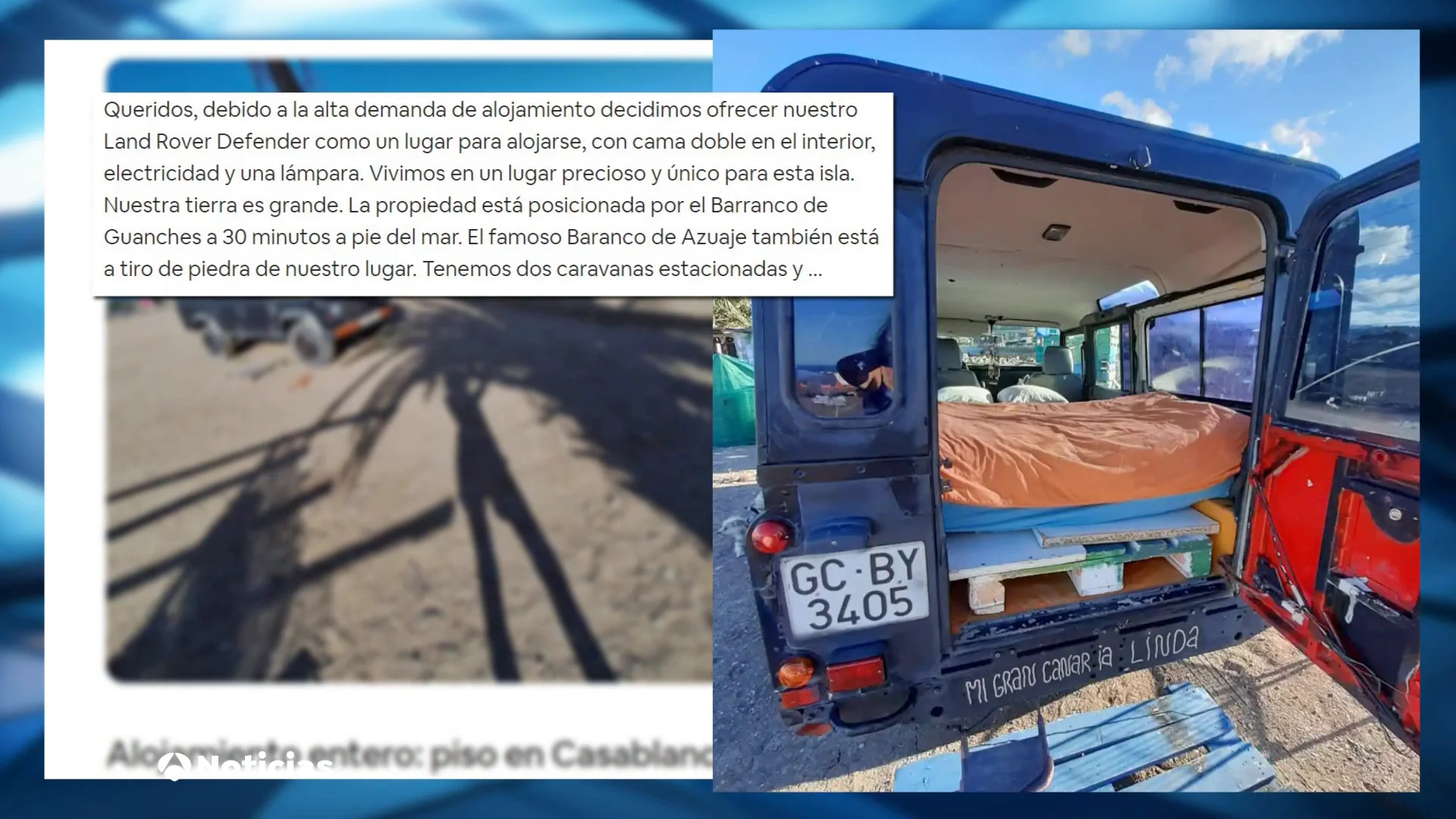 Un Land Rover como alojamiento