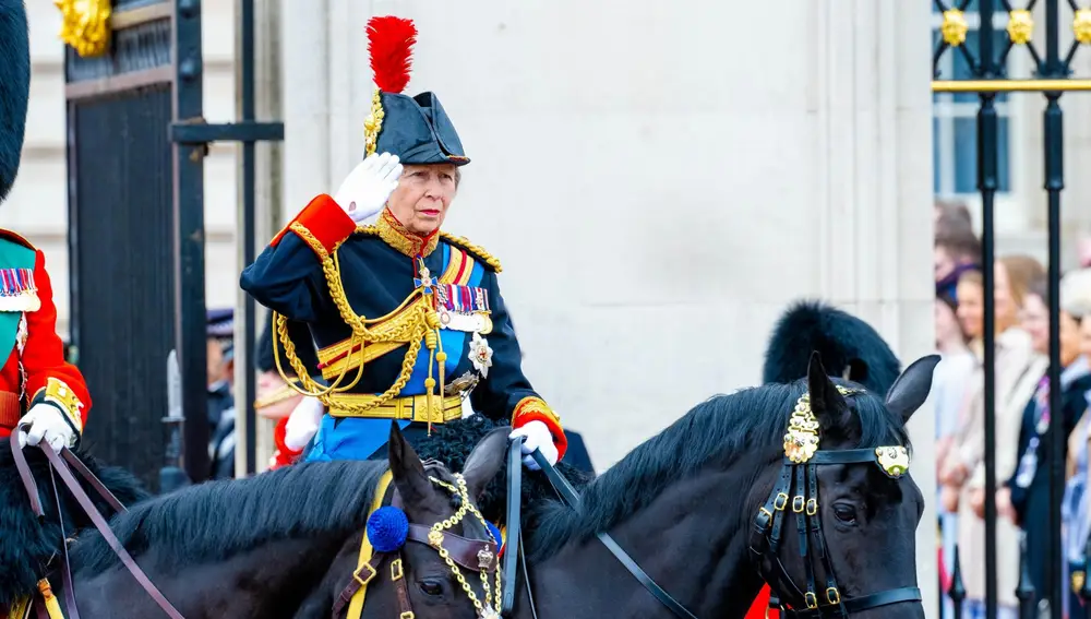 La princesa Ana durante la celebración del Trooping the Colour en Londres