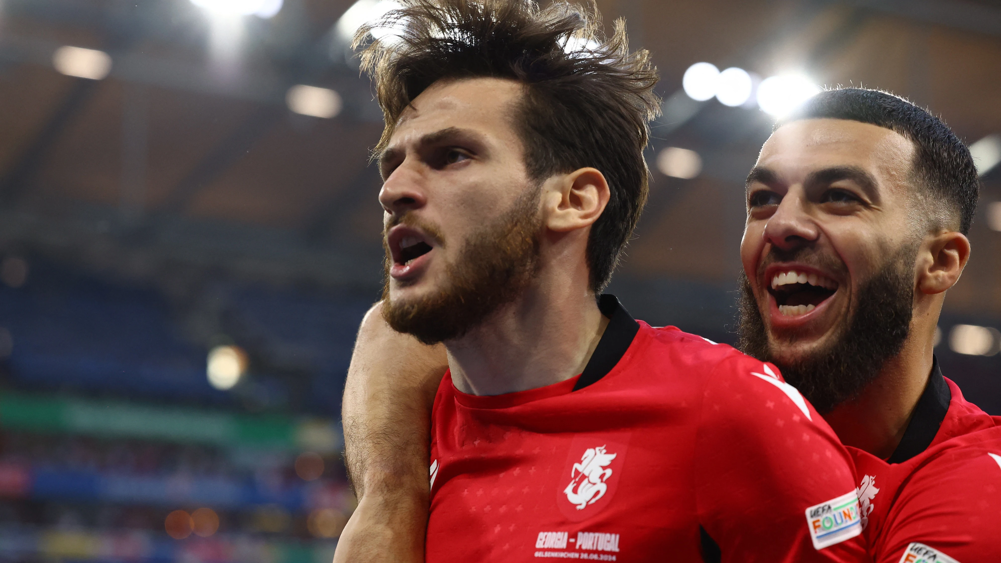 Kvaratskhelia celebra su gol a Portugal Kvaratskhelia celebra su gol a Portugal