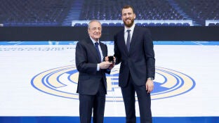 Florentino P&eacute;rez junto a Sergio 'El Chacho' Rodr&iacute;guez