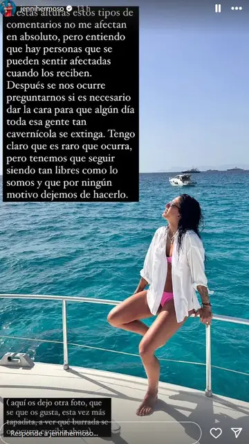 Captura de una storie de Jenni Hermoso en su IG Captura de una storie de Jenni Hermoso en su IG