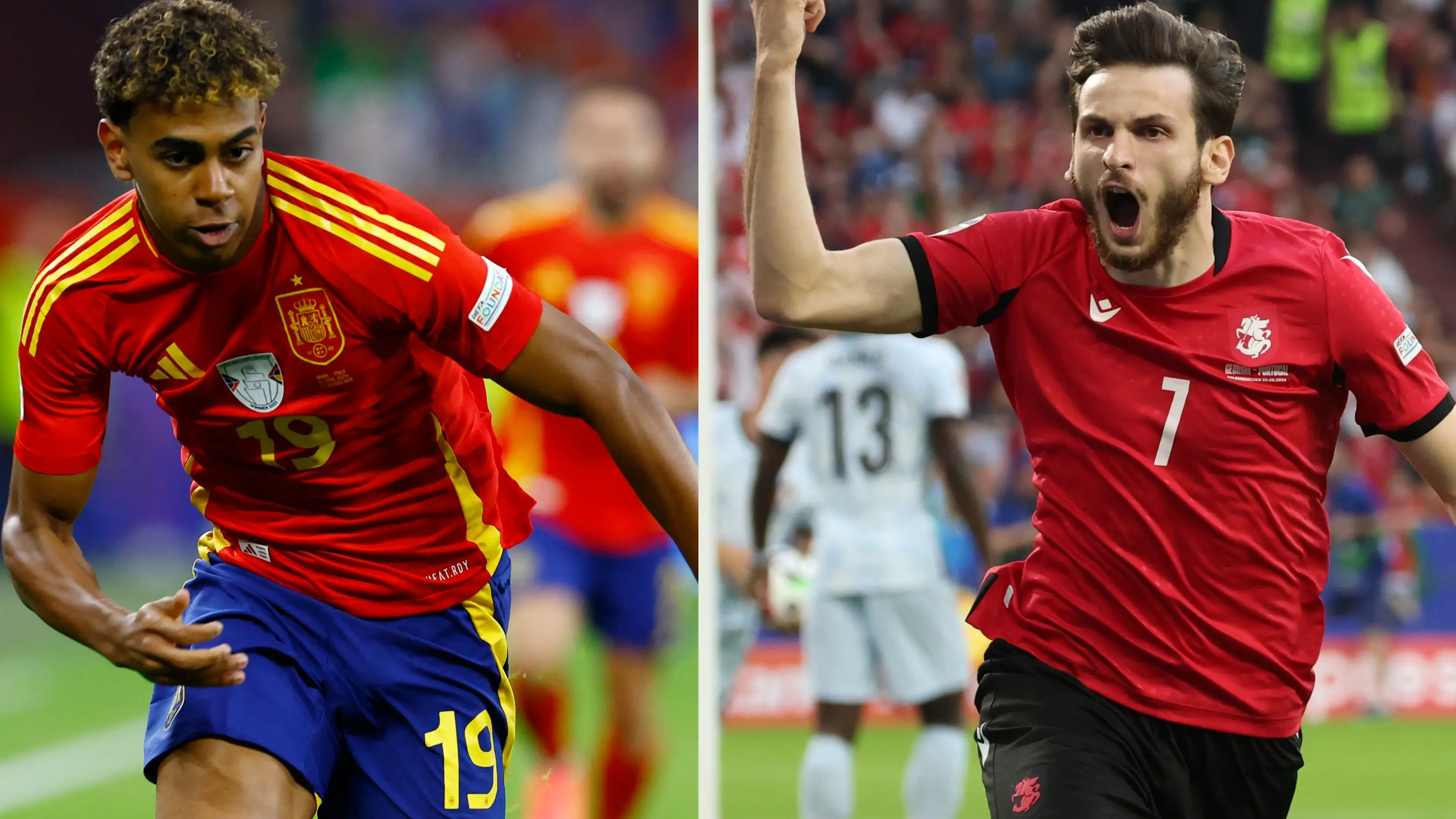 Lamine Yamal y Kvaratskhelia, estrellas de España y Georgia Lamine Yamal y Kvaratskhelia, estrellas de España y Georgia