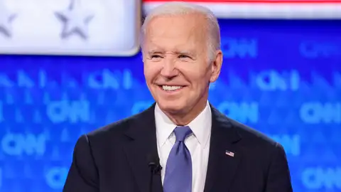 El presidente Joe Biden durante el debate presidencial en Atlanta