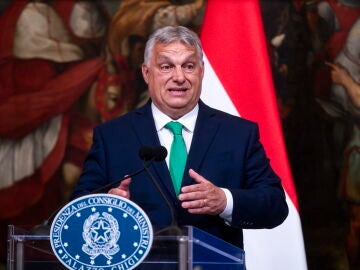 El presidente de Hungría, Viktor Orbán, durante una comparecencia