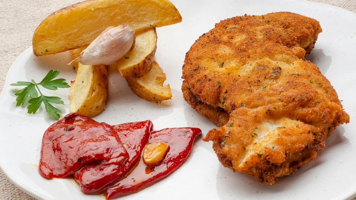 Cachopo de rape, mohama y queso de cabra