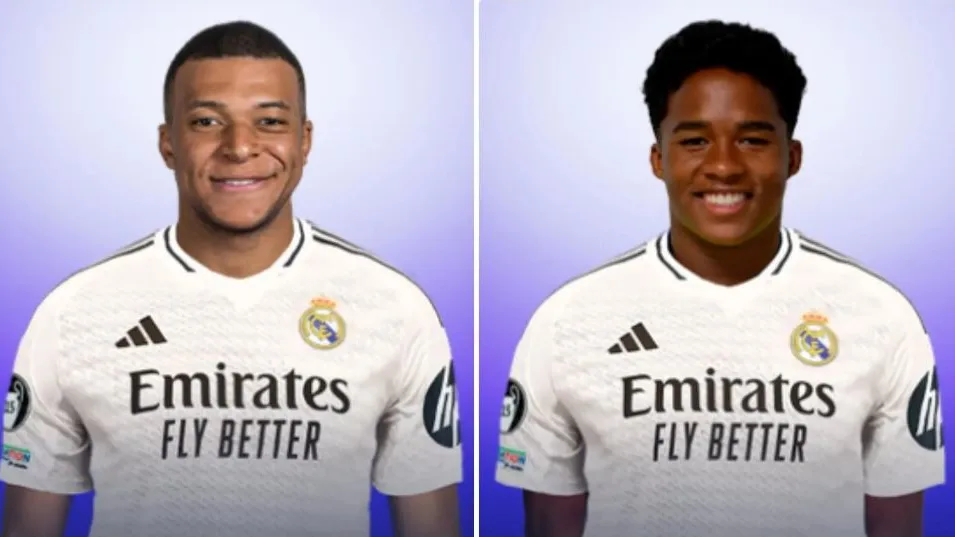 Mbapp&eacute; y Endrick ya posan con la camiseta del Real Madrid