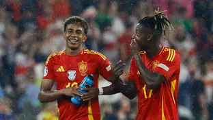 Nico Williams y Lamine Yamal bromean tras eliminar a Georgia Nico Williams y Lamine Yamal bromean tras eliminar a Georgia