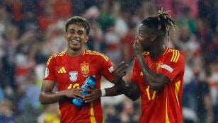 Nico Williams y Lamine Yamal bromean tras eliminar a Georgia